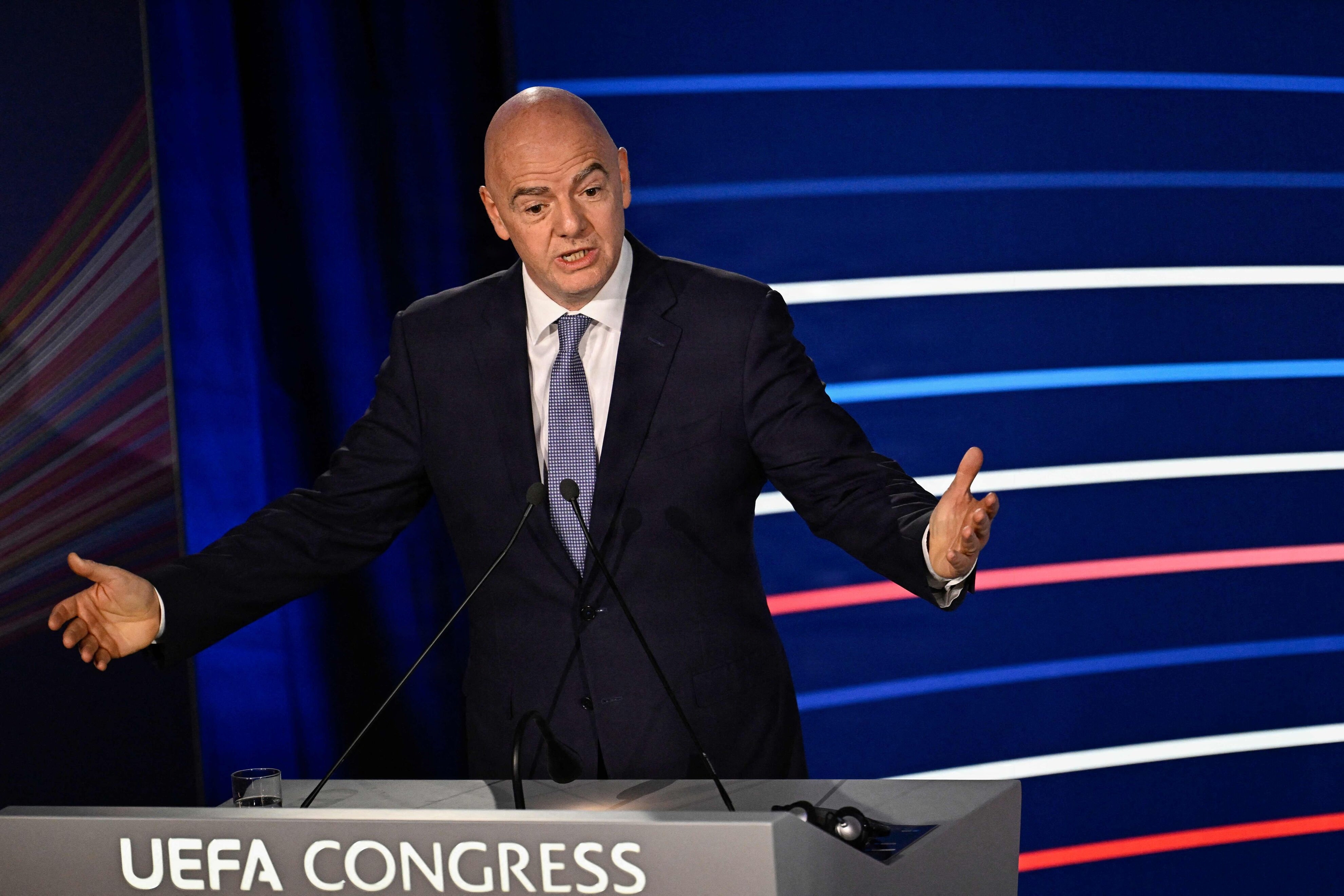 Gianni Infantino har været under heftig beskydning, siden hans planer blev afsløret. (Arkivfoto).
