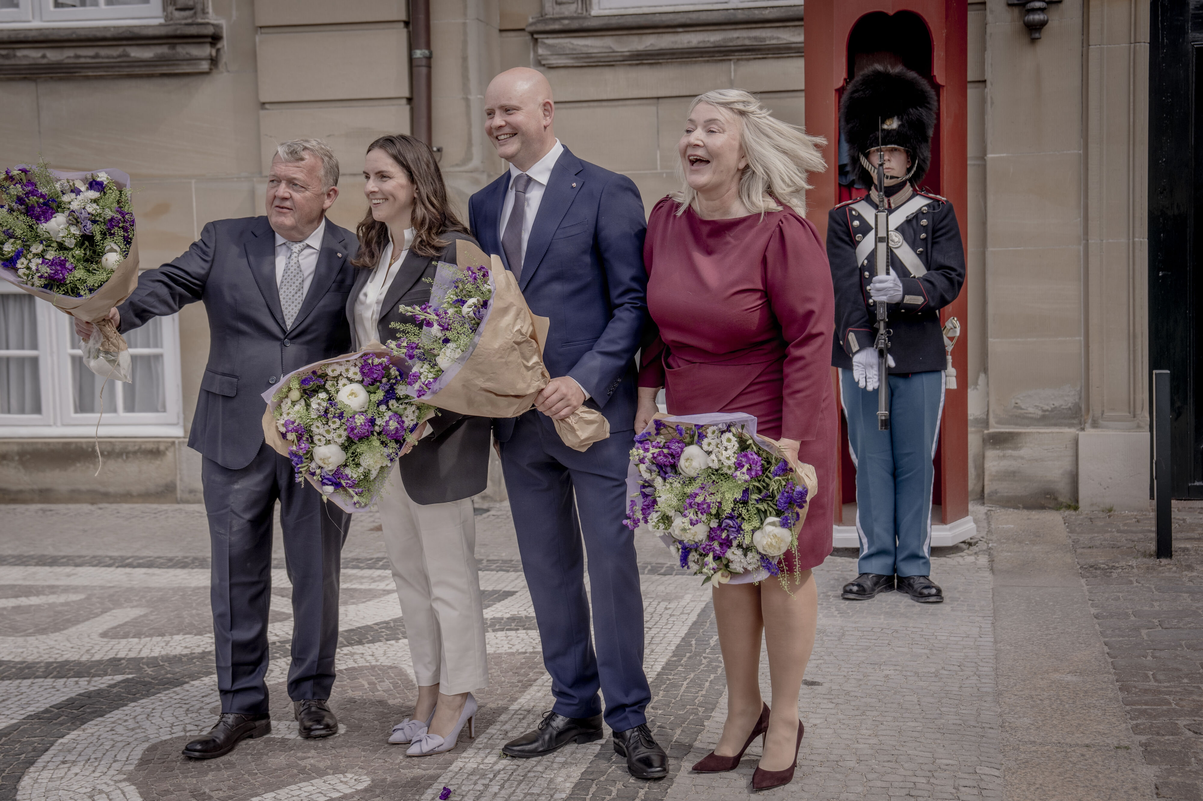 Monika Rubin og Christina Egelund blev udnævnt til ministre 3. juni, da den nye centrum-venstre-regering blev præsenteret på Amalienborg. Nu går de to på orlov fra Folketinget, så stedfortrædere fra Moderaterne kan indtræde. (Arkivfoto).
