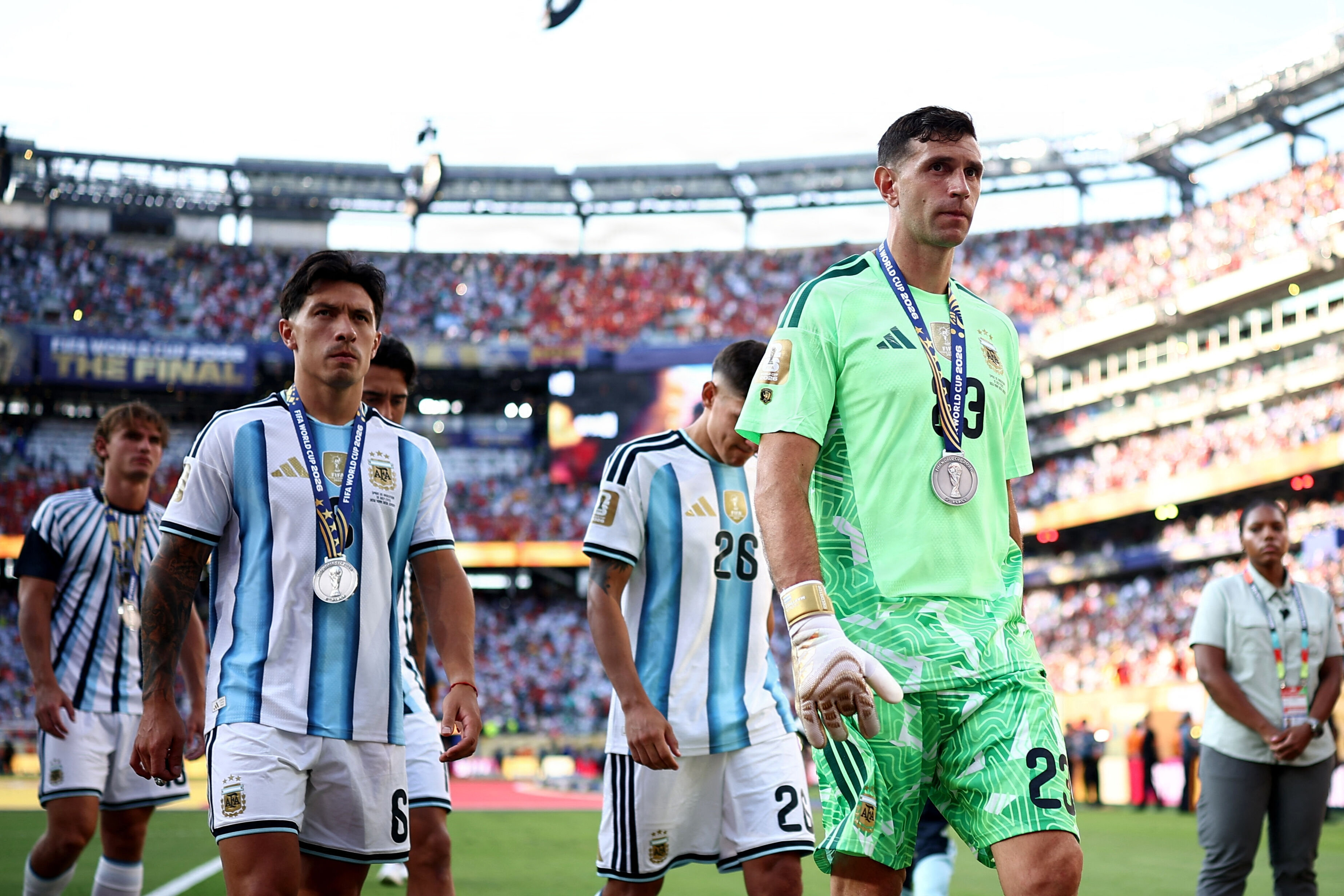 Emiliano Martinez og Argentina tabte VM-finalen til Spanien i juli. (Arkivfoto).