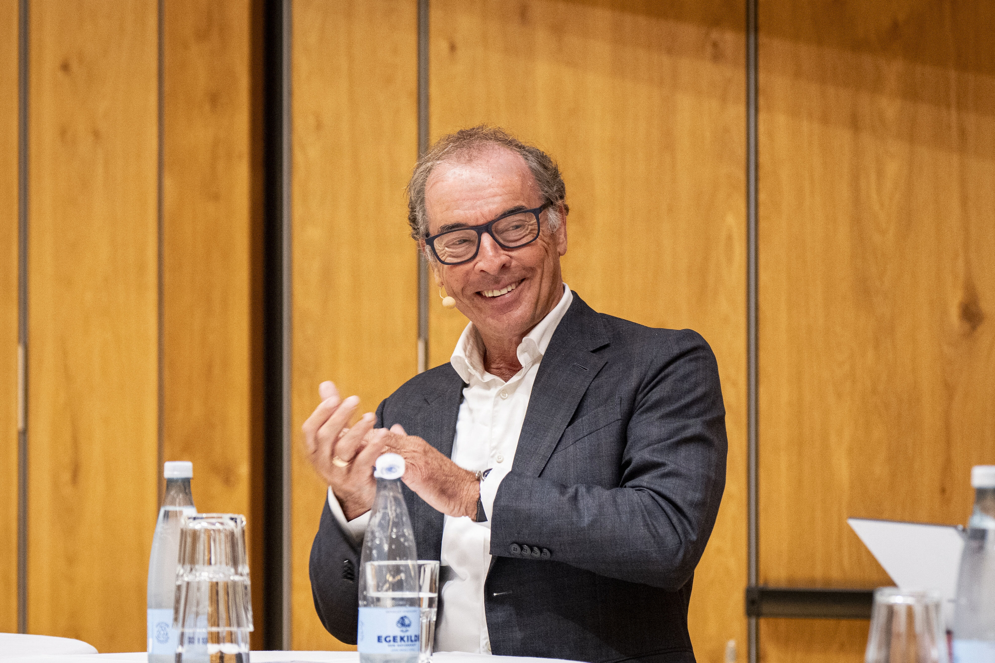 Administrerende direktør i Novo Nordisk Fonden Mads Krogsgaard Thomsen til pressemøde i Niels Bohr Bygningen den 2. oktober 2025, hvor han præsenterede en ny kvante-satsning. (Arkivfoto).
