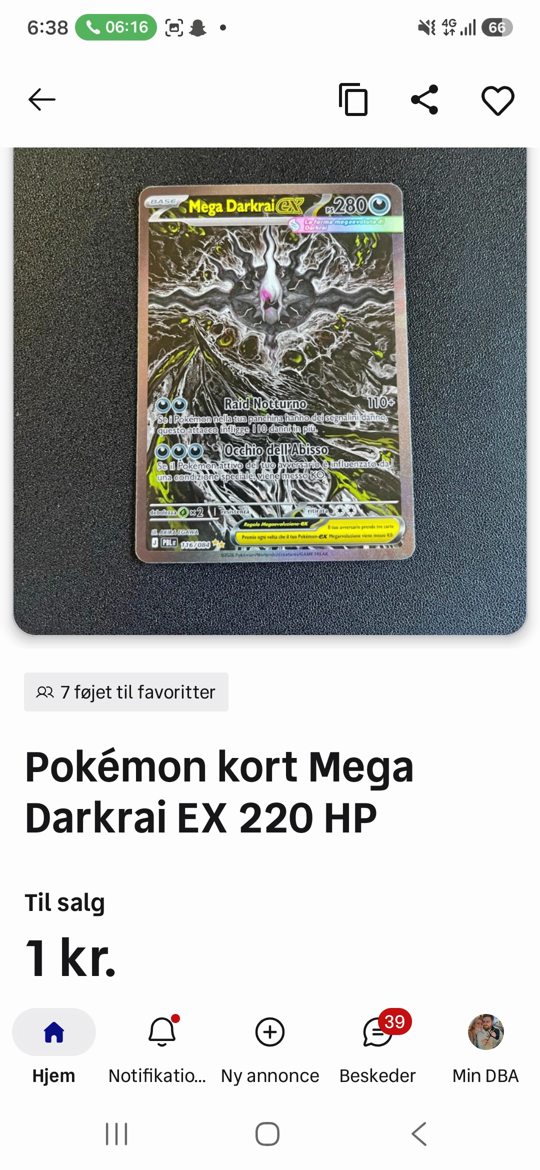 Forældrene fandt selvsamme kort til salg på DBA: