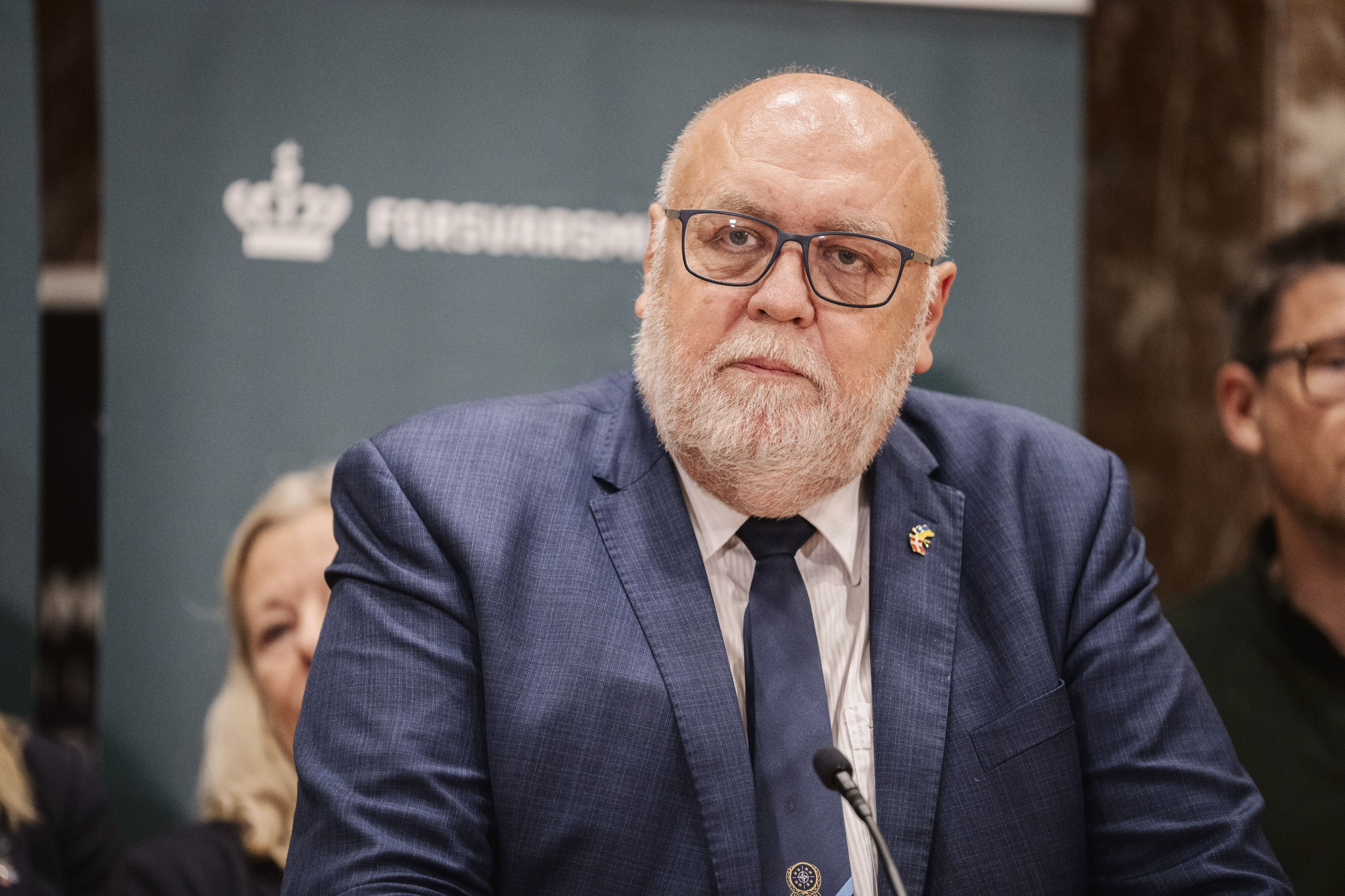 Kristian Pihl Lorentzen (V) under et pressemøde om veteranområdet i Forsvarsministeriet den 7. november 2024. På daværende tidspunkt var han forsvarsordfører. (Arkivfoto).