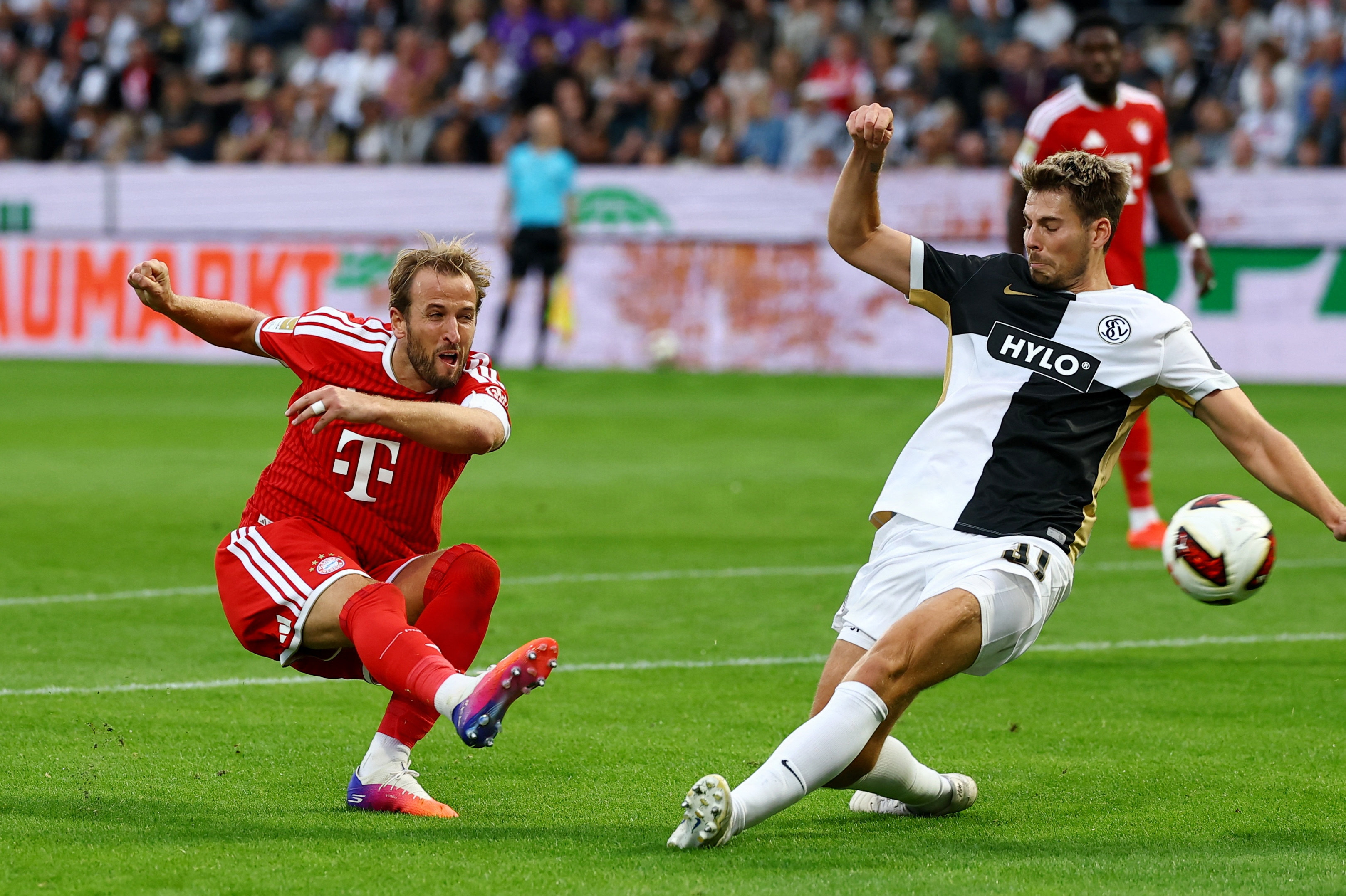 Harry Kane sikrede Bayern München sejren med en flot scoring i anden halvleg mod Elversberg.