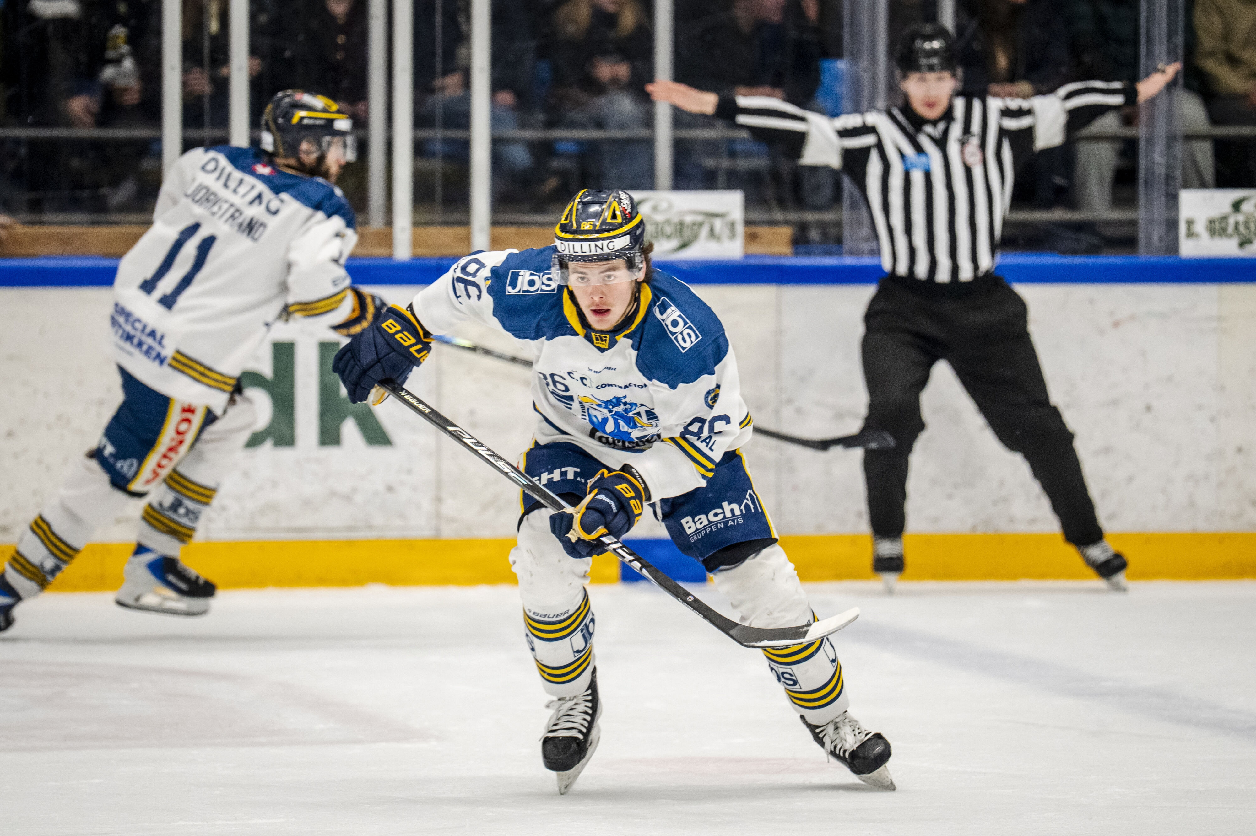 Hjalte Thomsen scorede Hernings enlige træffer mod Eisbären Berlin. (Arkivfoto).