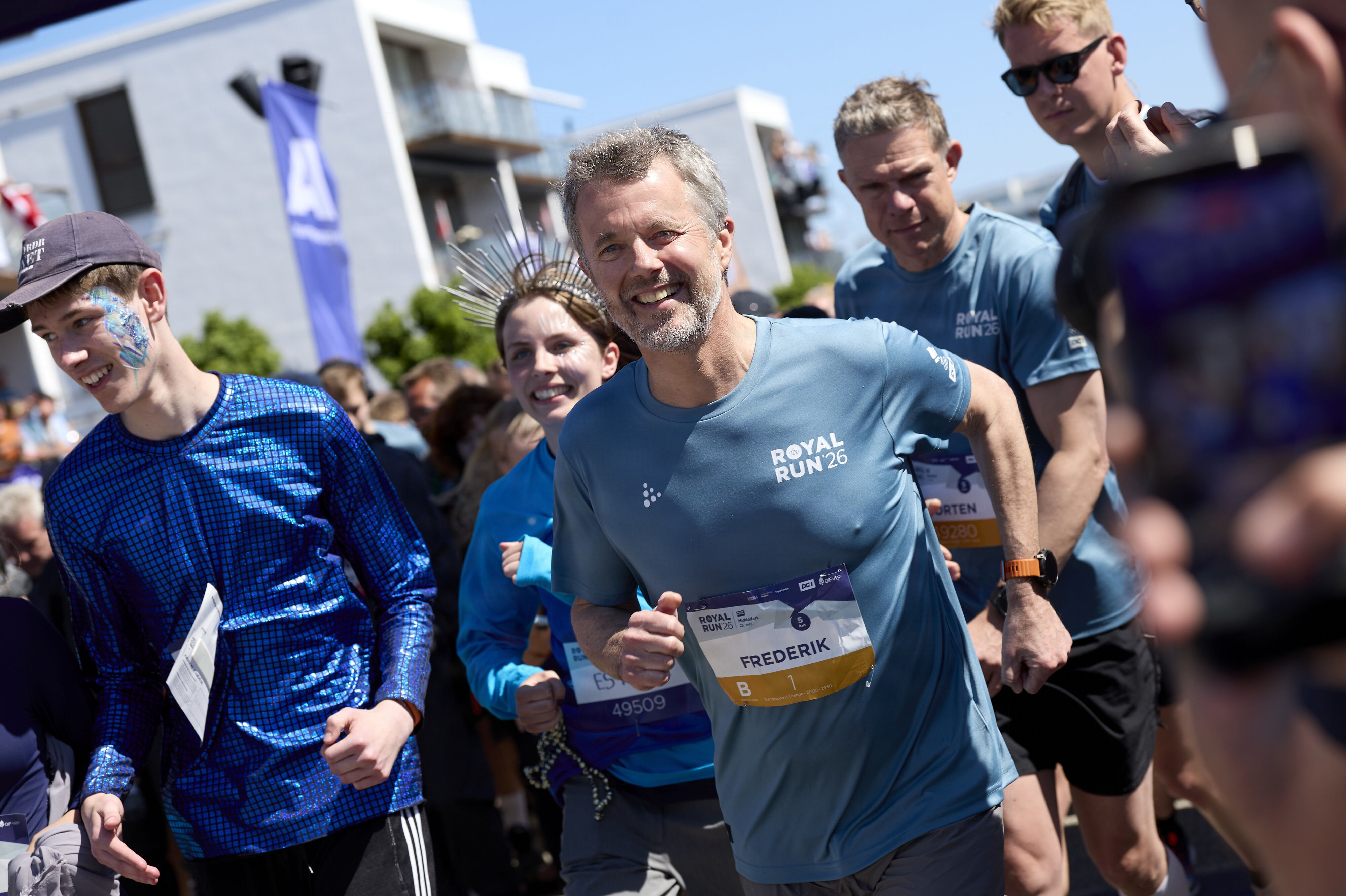 Royal Run blev afholdt første gang i 2018 i anledning af kong Frederiks 50-års fødselsdag. Her ses regenten til årets motionsløb, som blandt andet løb af stablen i Middelfart. (Arkivfoto).