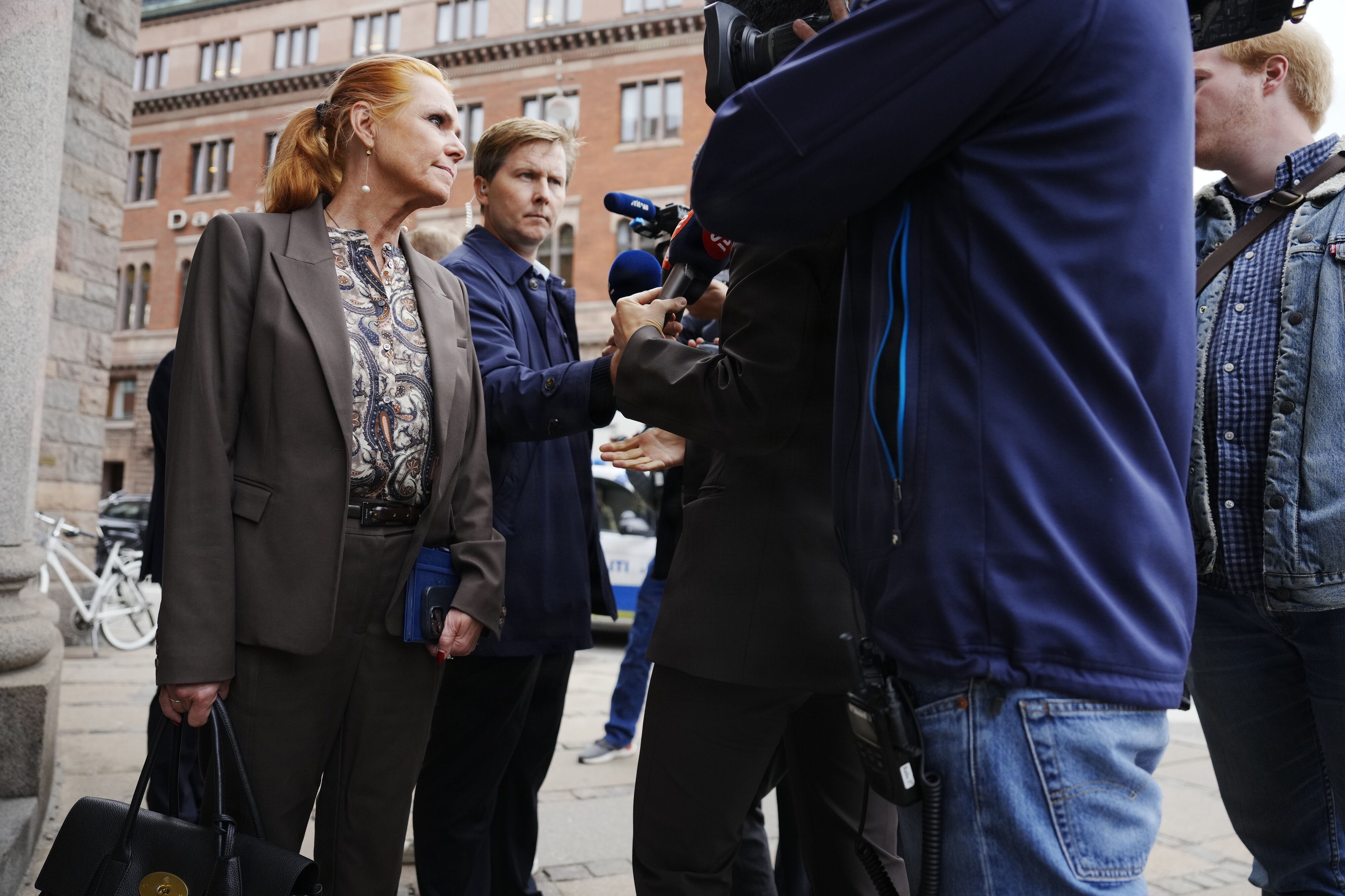 Danmarksdemokraternes formand, Inger Støjberg, var en af de politikere, der var til orientering i Forsvarsministeriet.