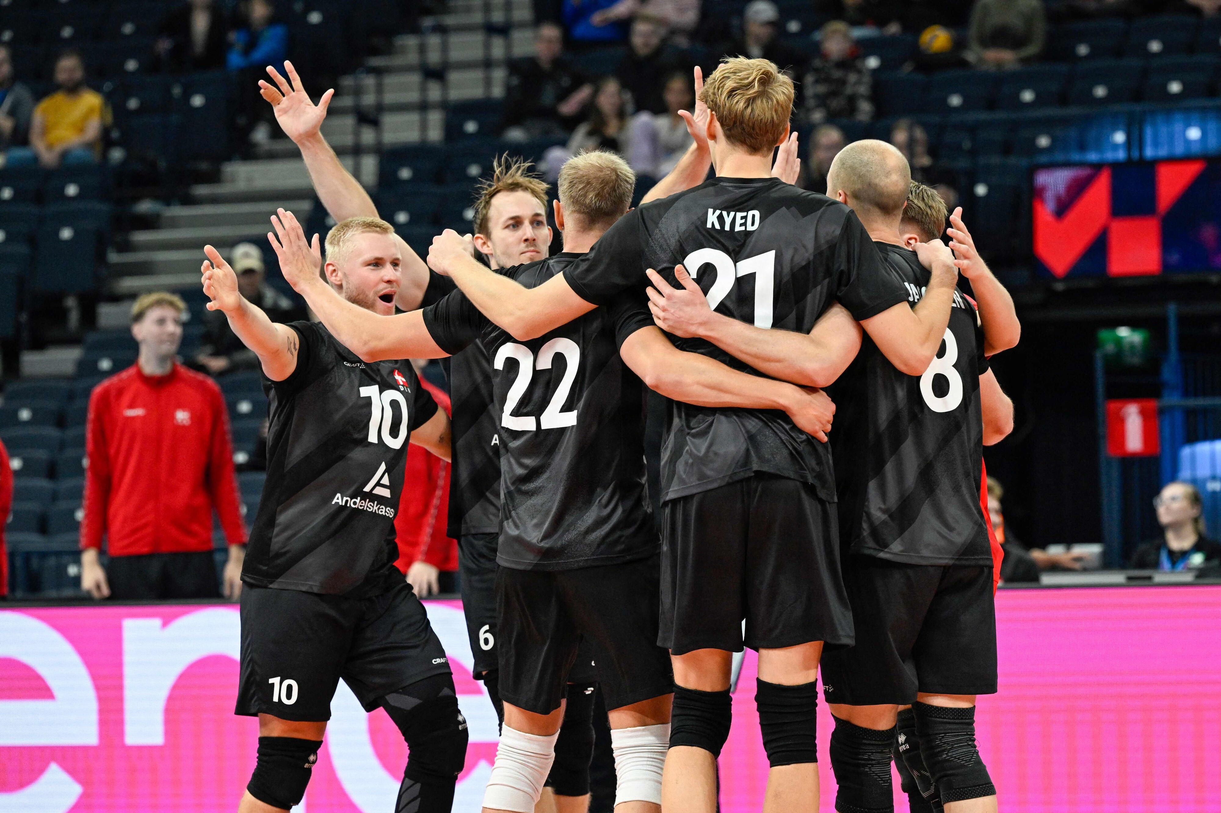 Danmark fejrer et af de mange point mod serberne.