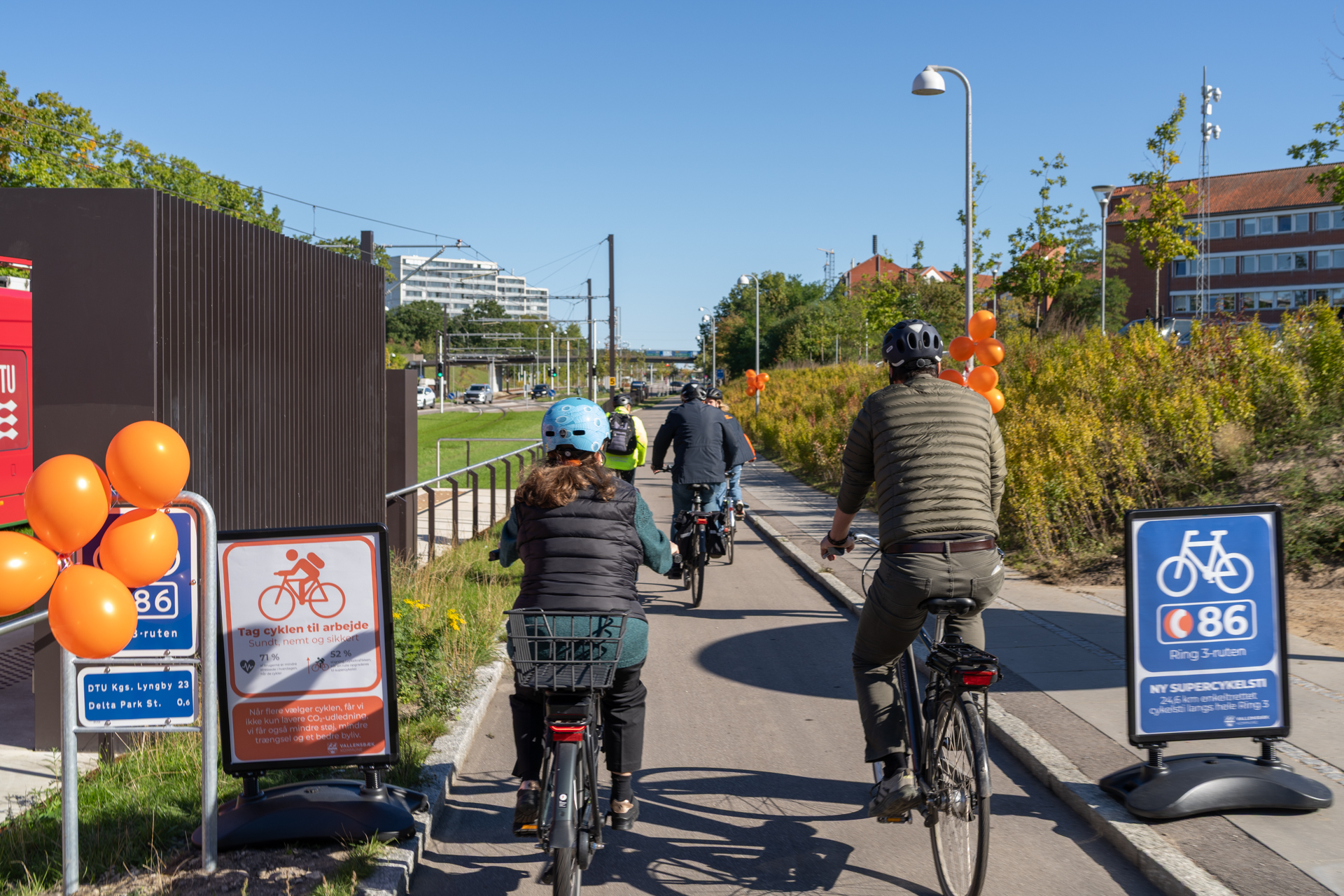 Der vises vej til Lyngby og DTU langs den nye supercykelsti.