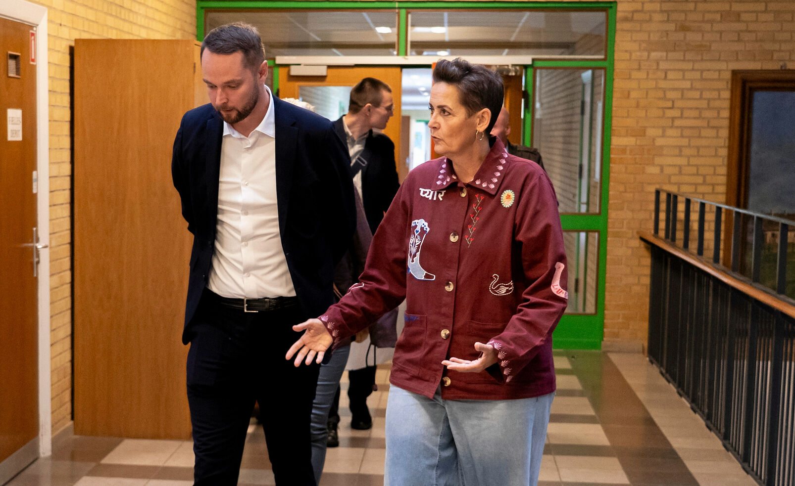 Sådan så det ud da Pia Olsen Dyhr (SF) Økonomi og indenrigsminister besøgte Sofiendalskolen i august. Denne gang er Mikkel Dam (LA) mindre begjestret.