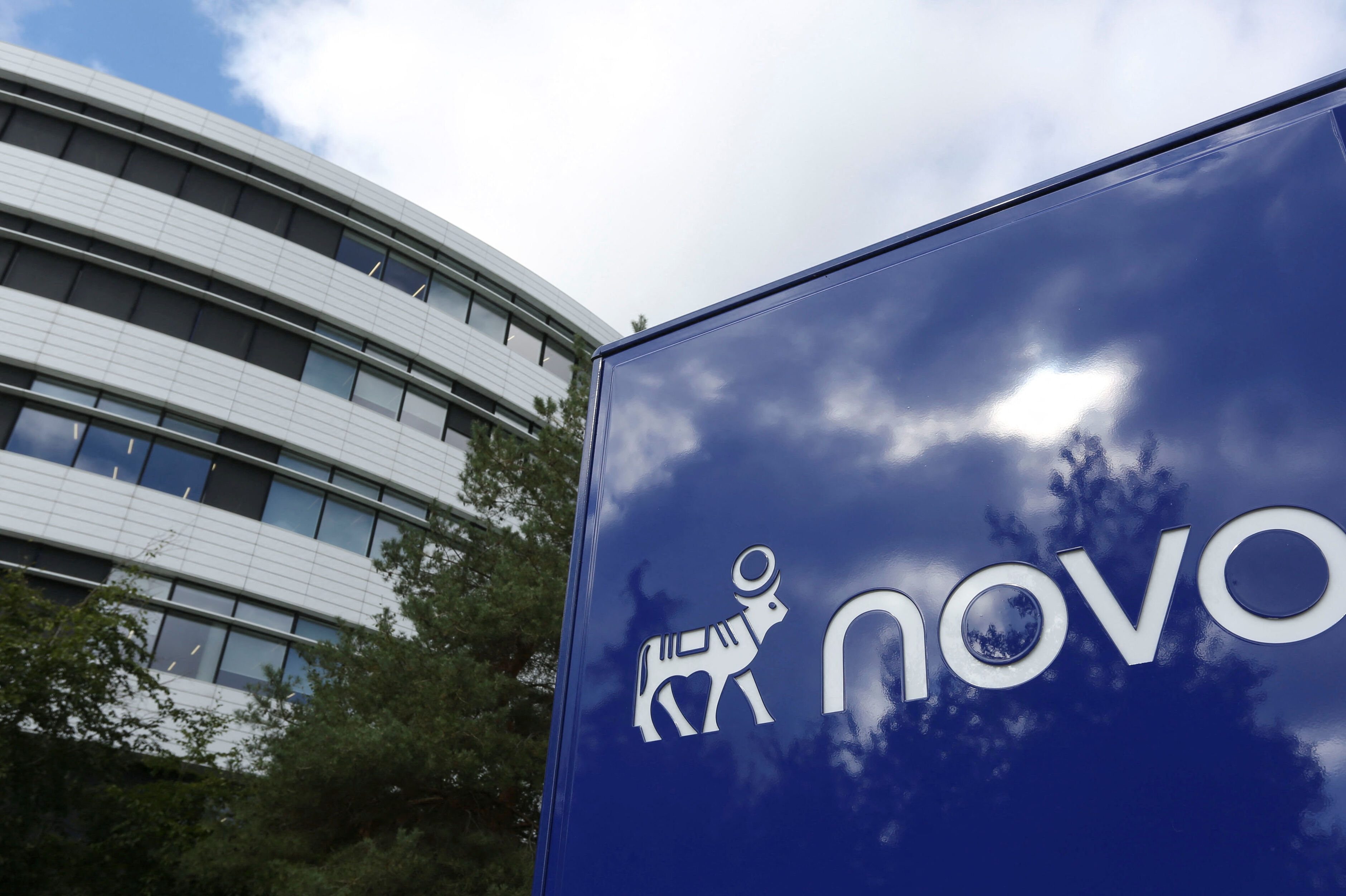 Tidligere på måneden skiftede Novo Nordisk navn til Novo, og Apis-tyren, der er medicinalselskabets logo, kigger nu mod højre frem for venstre. (Arkivfoto).