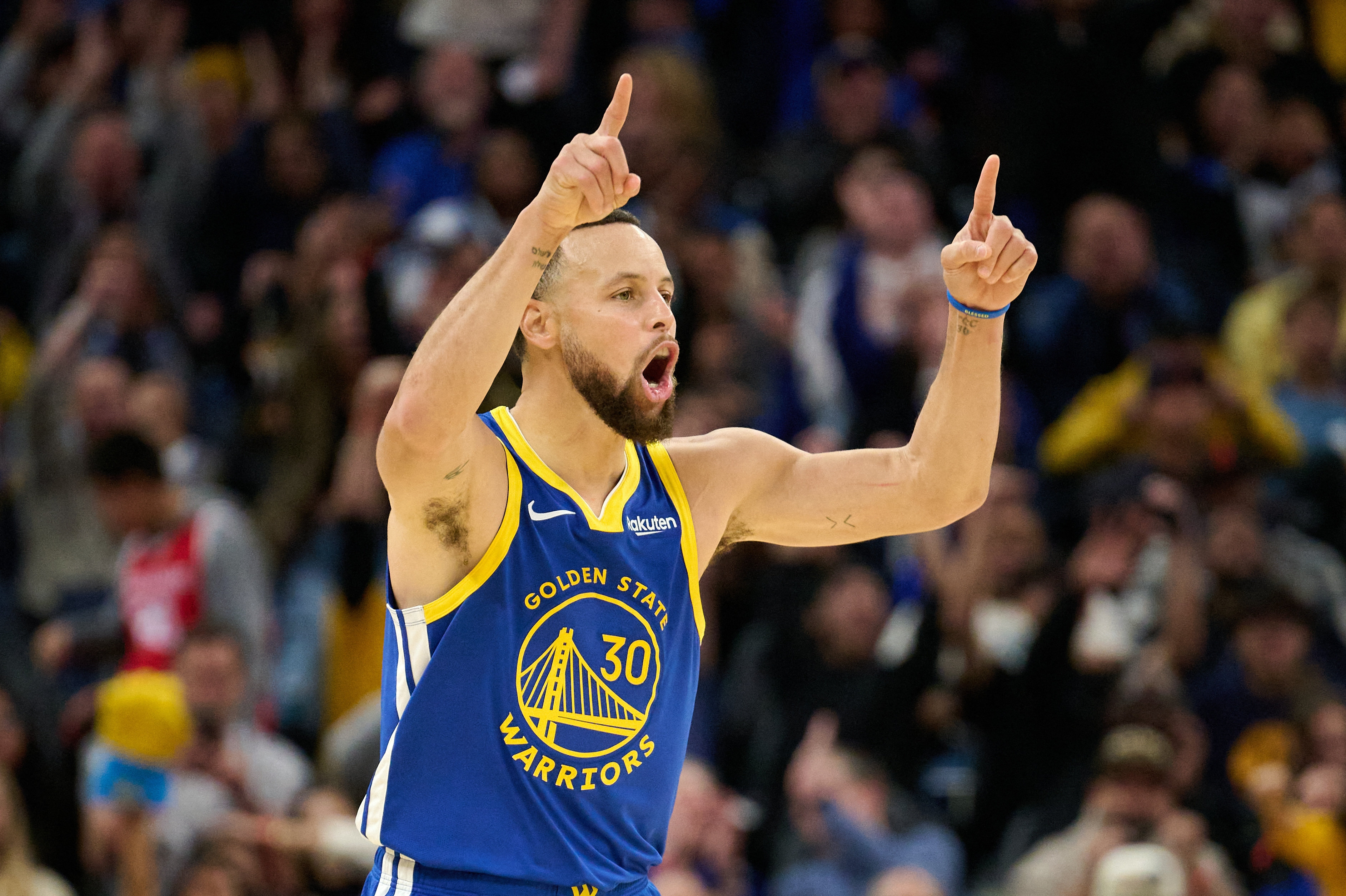 Stephen Curry har nu kontrakt med Golden State Warriors til og med sæsonen 2028/29. Det sidste af årene er dog op til ham. (Arkivfoto).