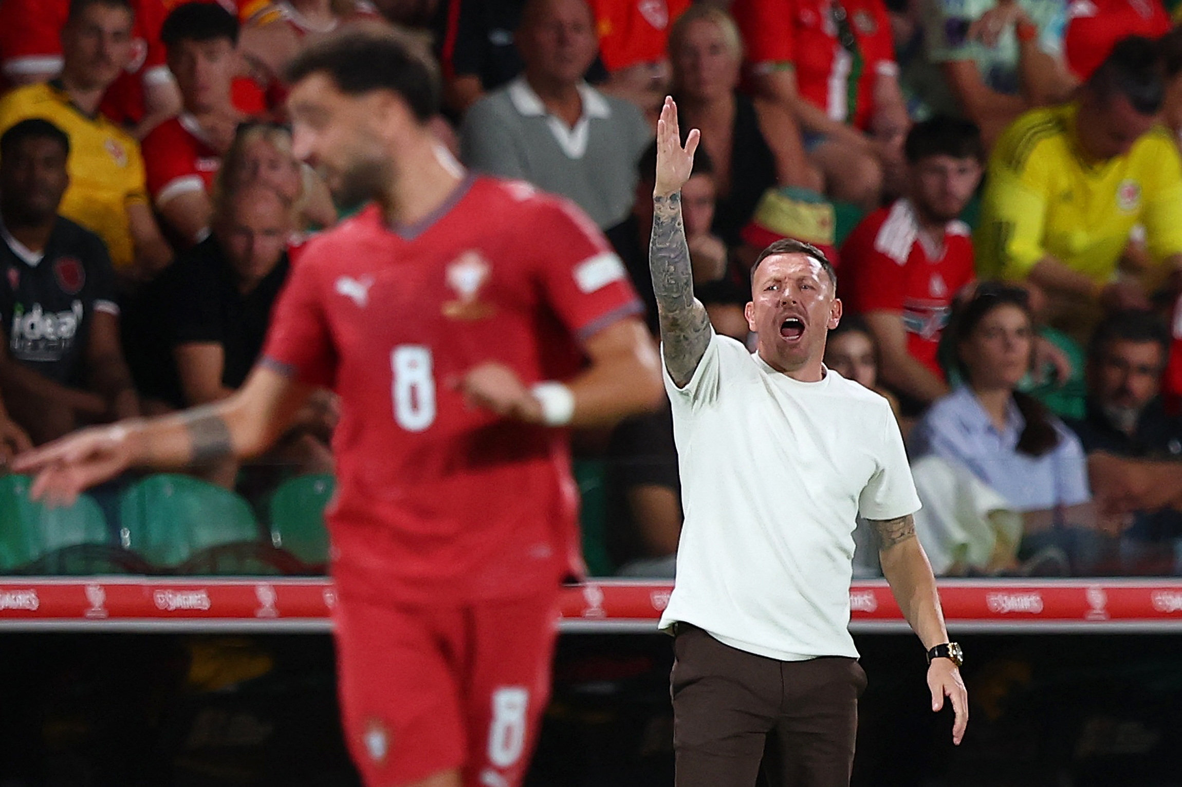 Craig Bellamy overtog landstrænersædet fra Rob Page i 2024. (Arkivfoto).