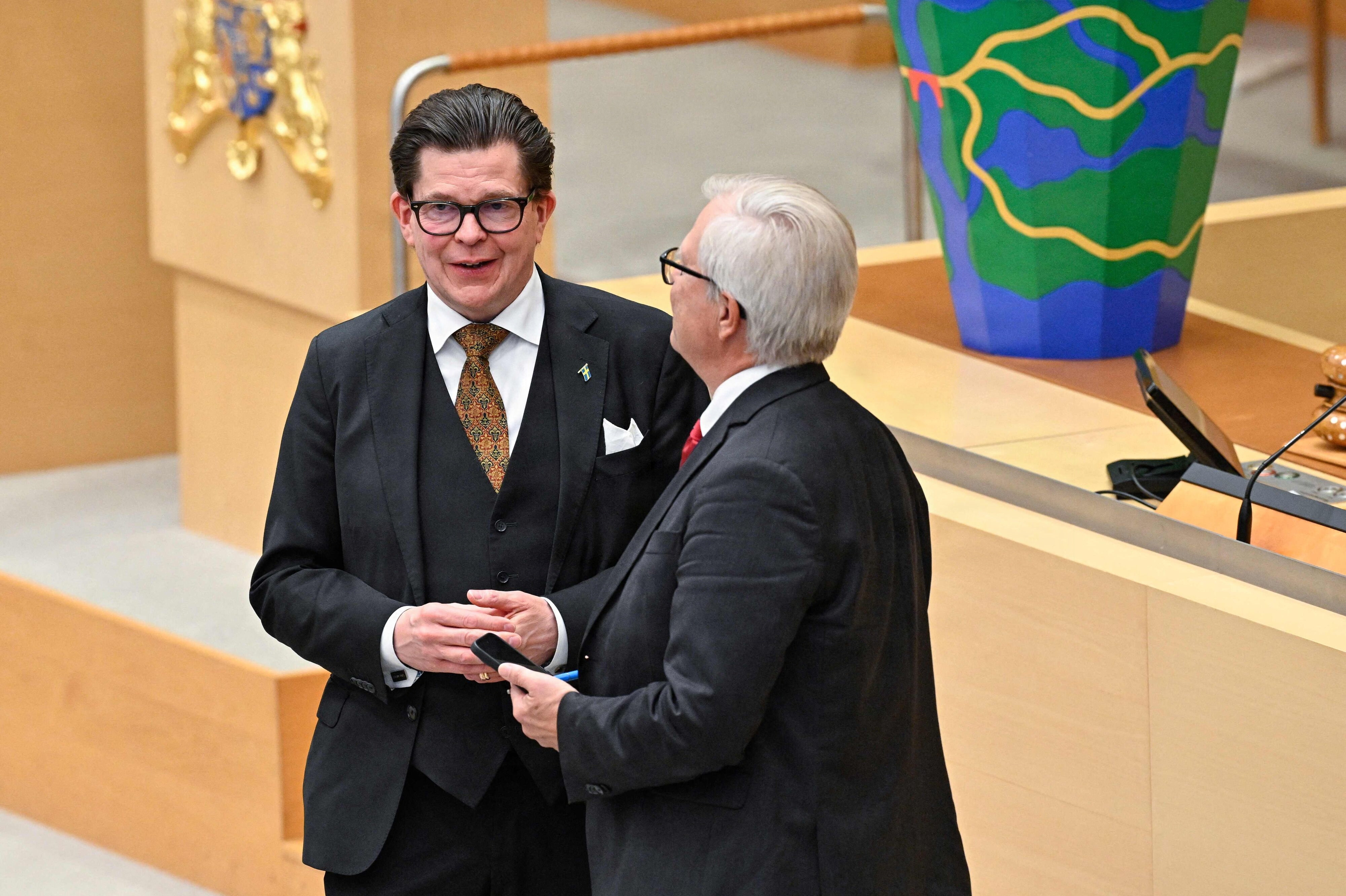 Andreas Norlén i parlamentet under afstemningen mandag.