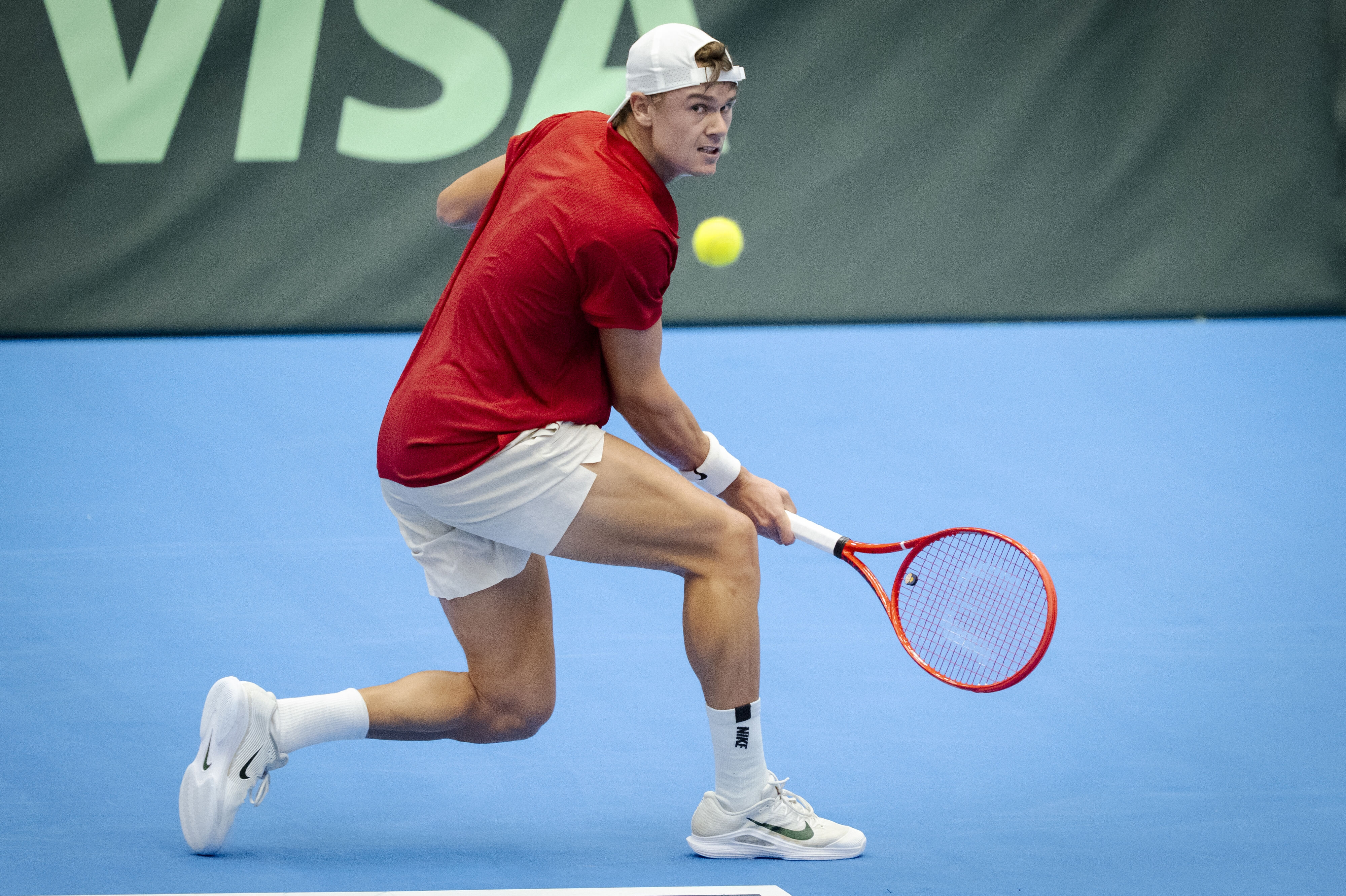 Holger Rune, her under Davis Cup-opgøret mellem Danmark og Bulgarien for halvanden uge siden, beklager, at han ikke fandt sit niveau i torsdagens comeback på ATP Tour. (Arkivfoto).