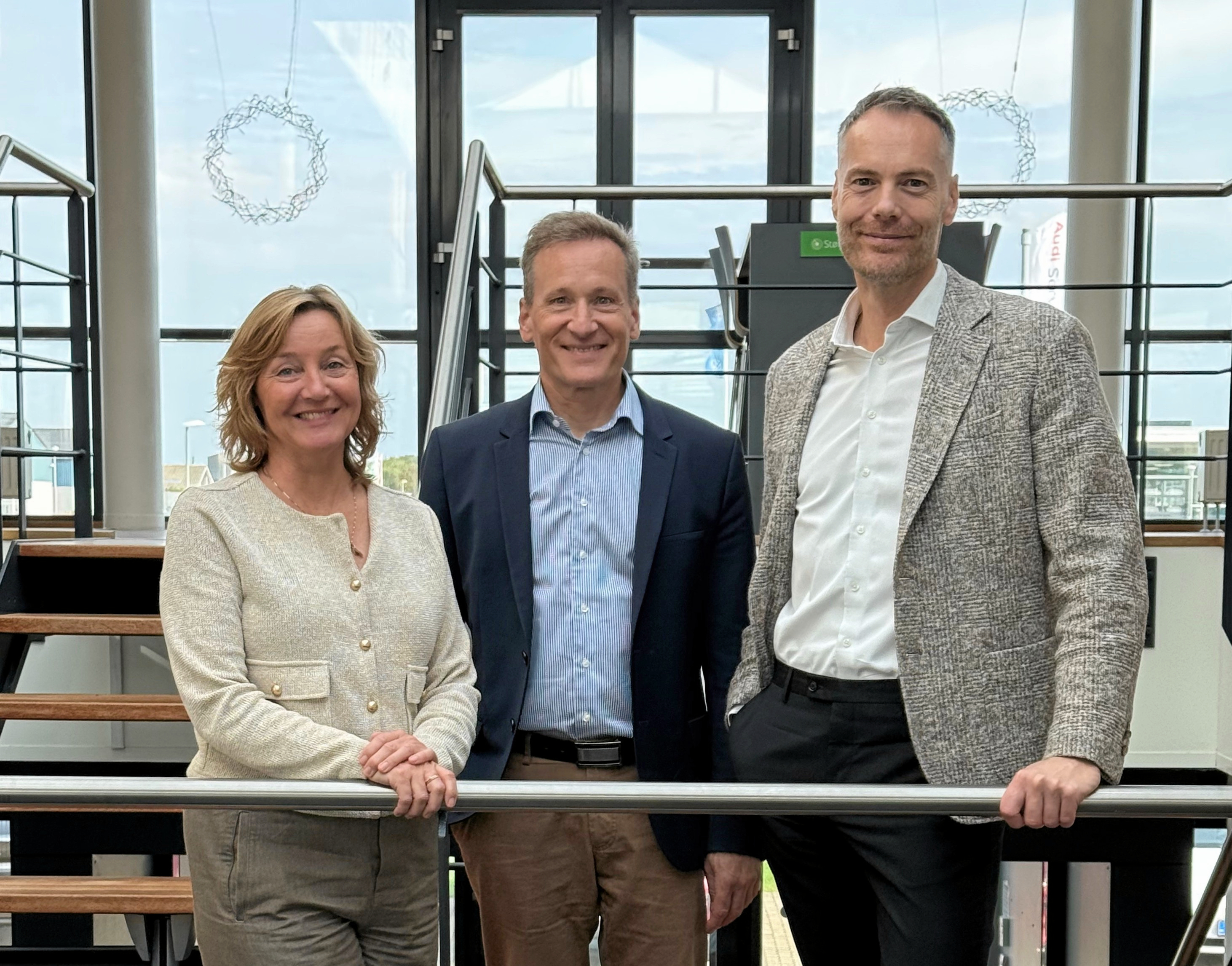 Fra v. Dorthe Mills, Stephen Berthelsen og Allan Groth, der danner ny partnertrio i EDC Erhverv Poul Erik Bech Nordsjælland.