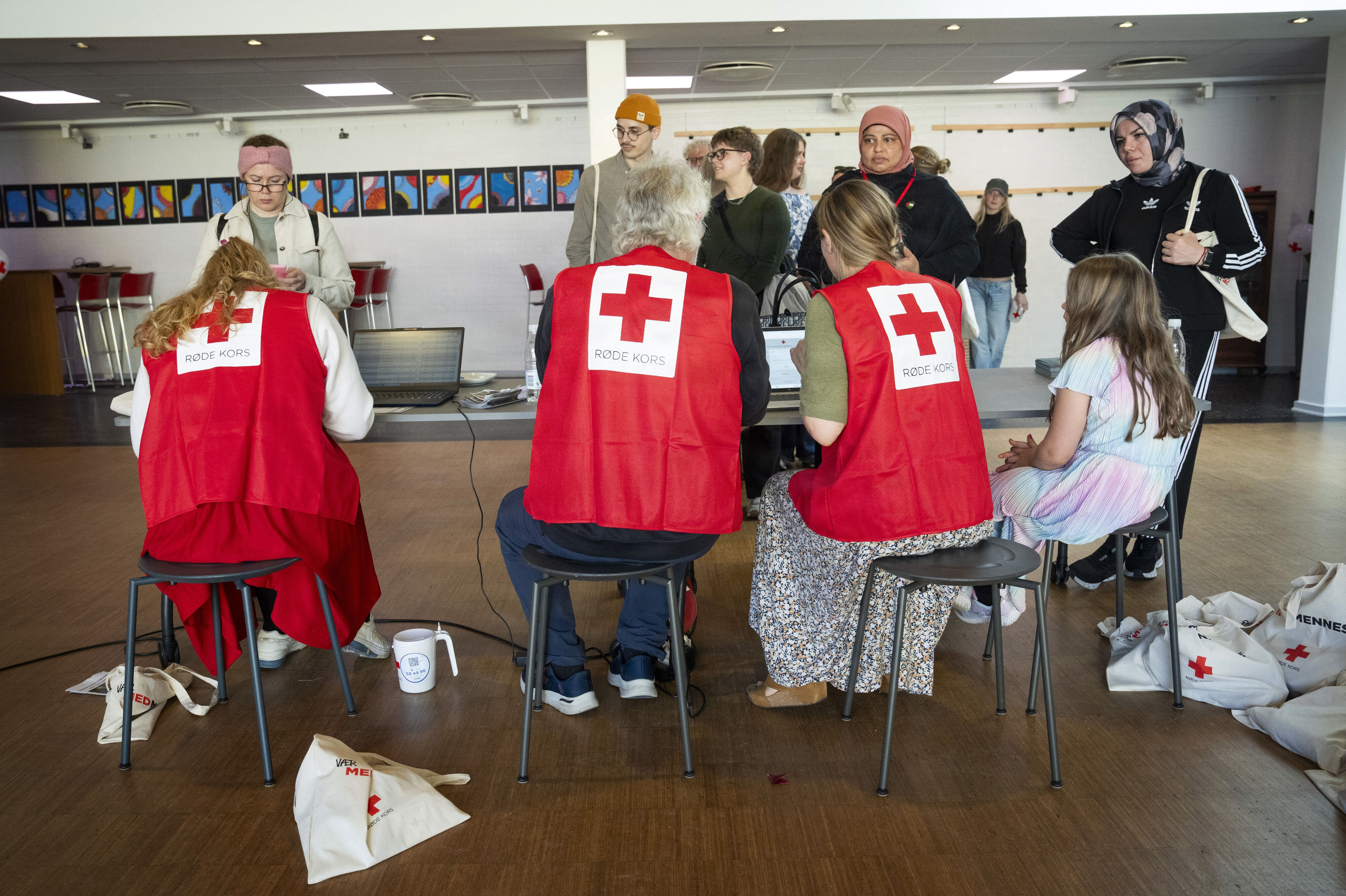 Indsamlere på Odense Friskole ved Røde Kors' årlige landsindsamling for nødhjælpsorganisationen søndag den 4. oktober 2026.