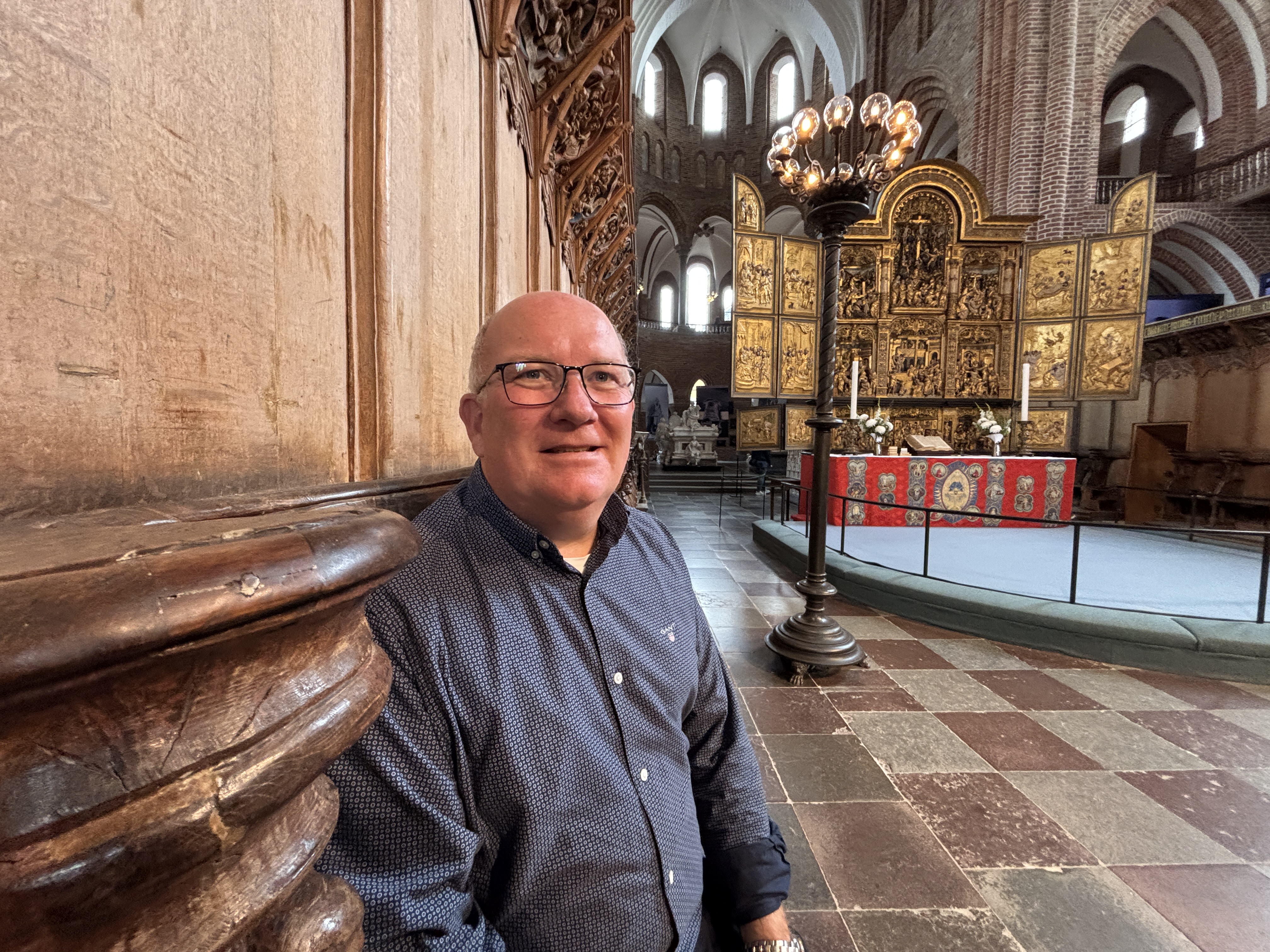 Jesper Kejlhof, der er formand for Domkirkens Verdensarvsudvalg, glæder sig som et lille barn til at invitere borgerne indenfor.
