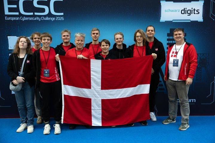 Det danske landshold ved EM i cybersikkerhed i den tyske by Bochum 2026.